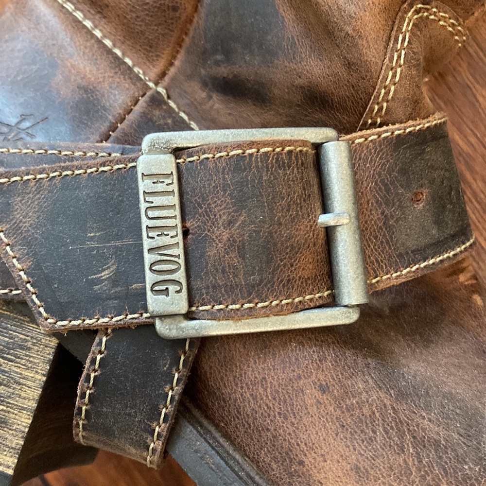 John Fluevog Brown Leather Boots Size 9.5 - Picture 2 of 5